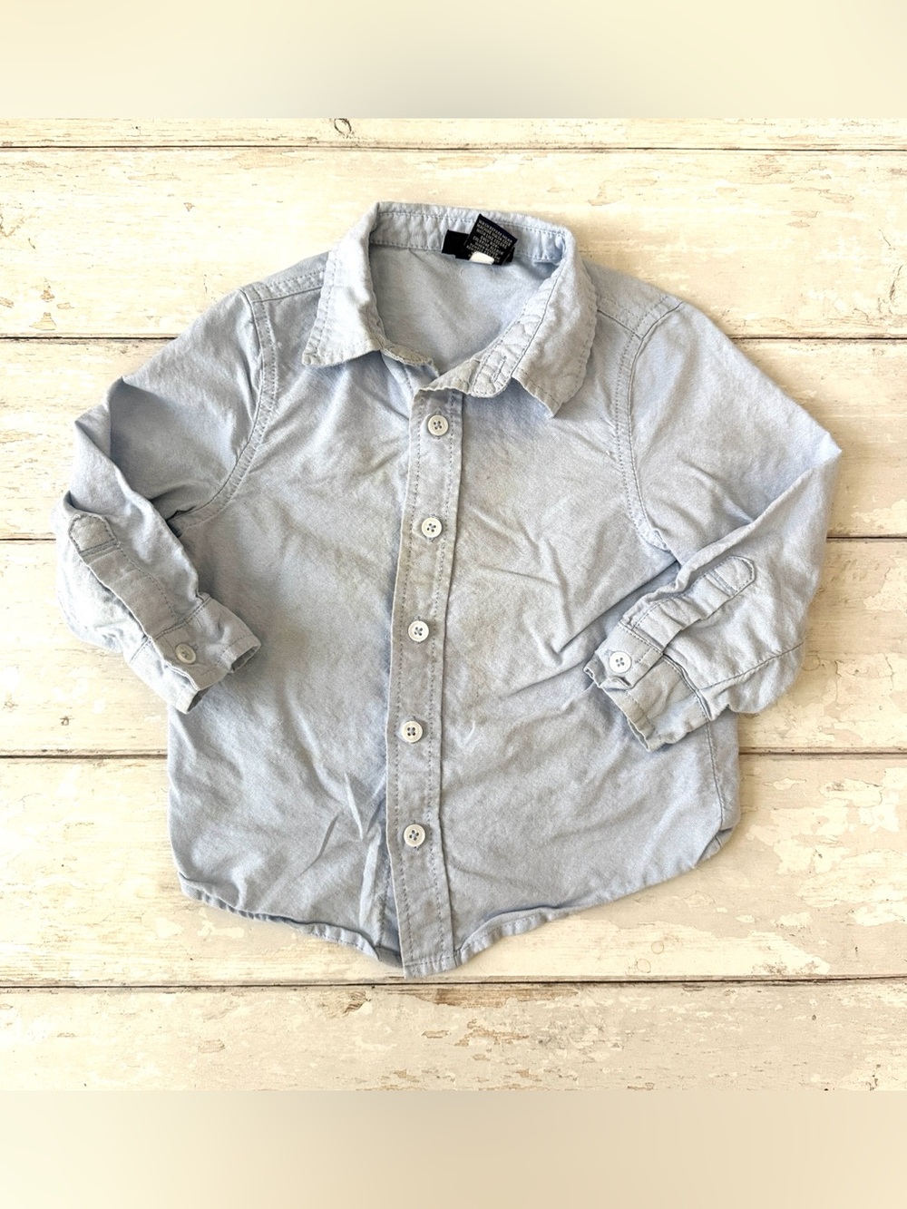 Cherokee 24m Light Blue Baby Boy Long Sleeve Button Up Collared Shirt Kids